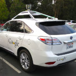 Early Google Self-Driving car, parked in parking lot